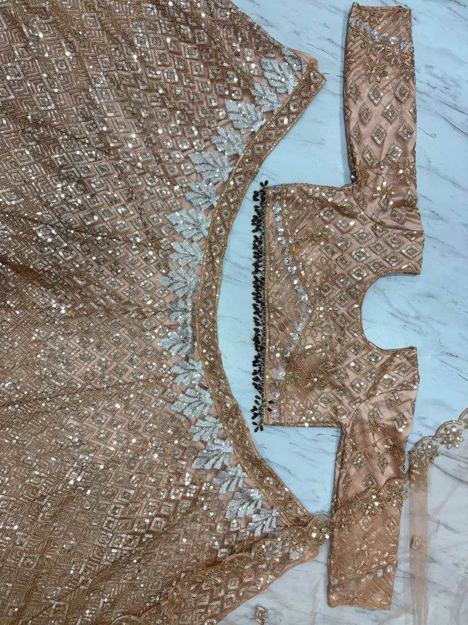 Butterfly Net Zari Work Sequins Lehenga - MYLUXURY LANE ENTERPRISE